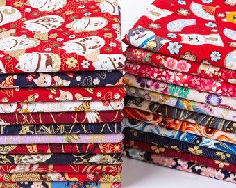 Japanese Fabric, Pure Cotton, Sewing Fabric, By the Half Yard