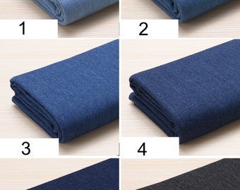 Heavy Blue Denim Fabric, Washed denim Fabric, Cotton Denim, Jean Fabric,  Apparel Fabric, Sewing, Heavy Denim, By the Half Yard