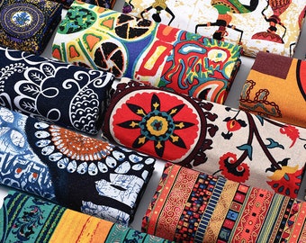 Bohemian Fabric, Indian Style Fabric, African Ethnic Boho Fabric, Thin  Lightweight Fabric, Upholstery Home Decor Fabric By the Half Yard