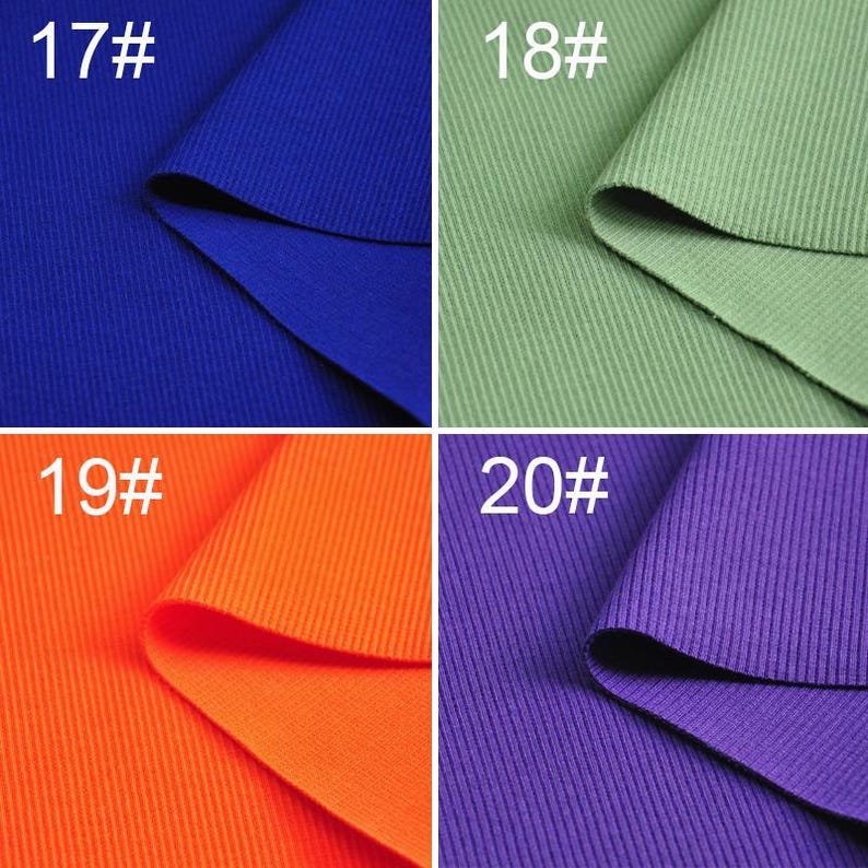 May include: Four fabric swatches in different colors: blue, green, orange, and purple. Each swatch has a number label: 17#, 18#, 19#, and 20#.
