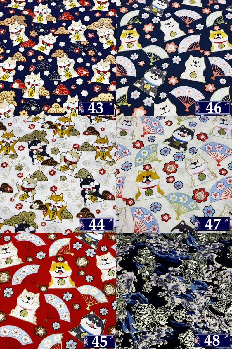 Japanese Fabric Pure Cotton Sewing Fabric by the Half Yard Etsy UK