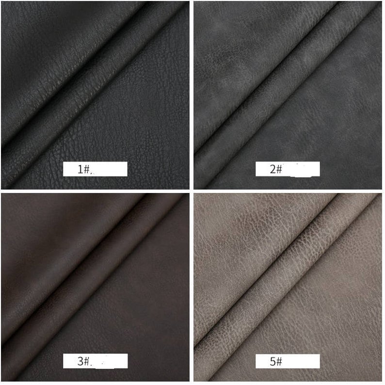 Puede incluir: Cuatro muestras de tela en diferentes colores y texturas. Las muestras est&aacute;n etiquetadas con 1#, 2#, 3# y 5#.