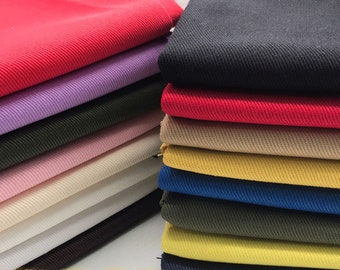 Tissu denim coloré, denim de coton, denim de couleur unie, tissu Jean, tissu à coudre, par la demi-cour