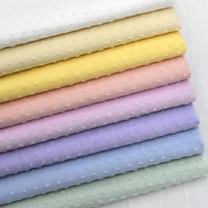 Swiss Dot Cotton Fabric, Multicolor Solid Color Cotton Fabric, Jacquard Cotton Fabric, DIY Spring Dresses Shirt Material, By The Half Yard