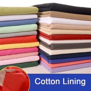 Thin Solid Cotton Fabric Lining Fabric, Lightweight Fabric, Baby Fabric, By The Half Yard