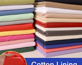 Thin Solid Cotton Fabric Lining Fabric, Lightweight Fabric, Baby Fabric, By The Half Yard
