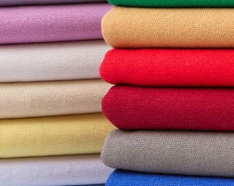 Lona de color puro, tela de lona de algodón grueso, tela de funda de almohada, tela de mantel, tela de lona de sofá, por medio patio