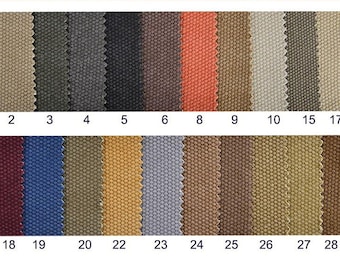 Thick Washed Canvas Fabric, 24oz Heavy Canvas Fabric, Vintage Solid Washed Thick Cotton Canvas Fabric By the half yard