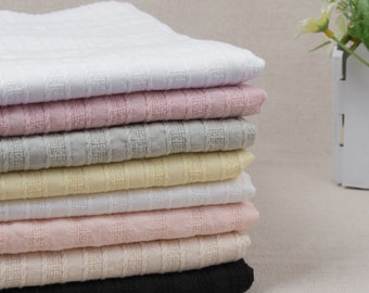 Cotton Fabric, Jacquard Fabric, Stripe Embroidery  Cotton Fabric, Summer Dress Fabric, By The Half Yard