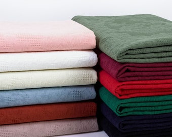 Katoenen stof, Jacquard stof, mesh jacquard katoenen stof, zomer jurk stof, door de halve tuin