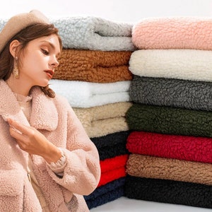 Sherpa fabric, Polyester Sherpa, Lamb Faux Fur, Winter Fabric, By The Half Yard