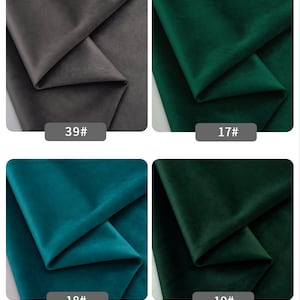 May include: Four fabric swatches in different shades of green and gray. The swatches are folded in half and labeled with numbers: 39#, 17#, 18#, and 19#.