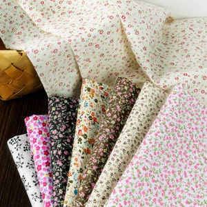 Little Floral Cotton, Shabby Flower Cotton Fabric, 100% Cotton Fabric, By The Half Yard