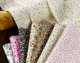 Little Floral Cotton, Shabby Flower Cotton Fabric, 100% Cotton Fabric, By The Half Yard
