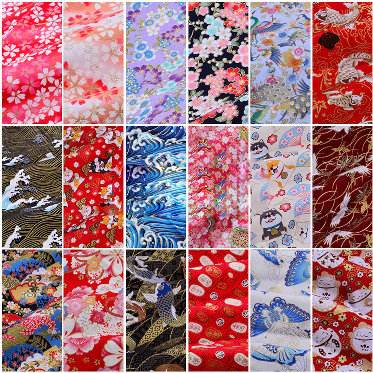 Japanese Fabric Pure Cotton Sewing Fabric by the Half Yard Etsy