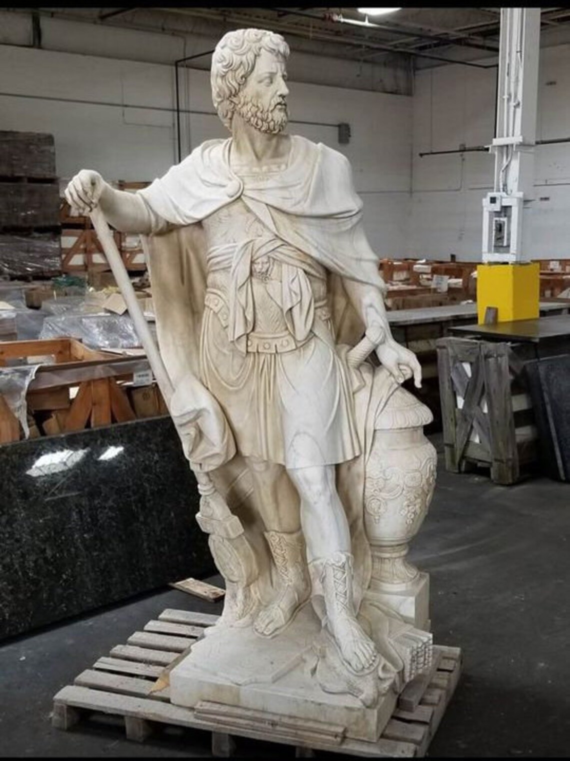 Pair of Solid Marble HandCarved Roman Statues Etsy