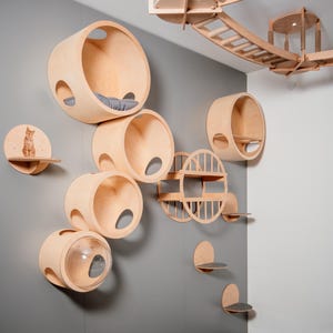 Wooden Cat Bridge, Wall Mounted Cat Bridge, Modern Cat Furniture, Stylish Cat Bridge