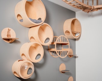 Wooden Cat Bridge, Wall Mounted Cat Bridge, Modern Cat Furniture, Stylish Cat Bridge