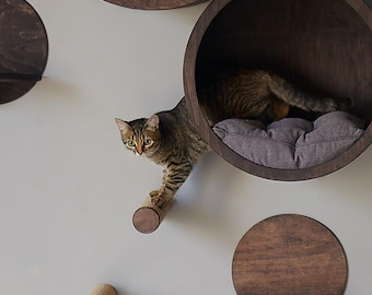 Jute Cat Steps: scala per gatti in betulla da parete
