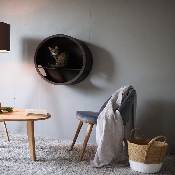 Wooden Cat House, Wall Mounted, Modular Design