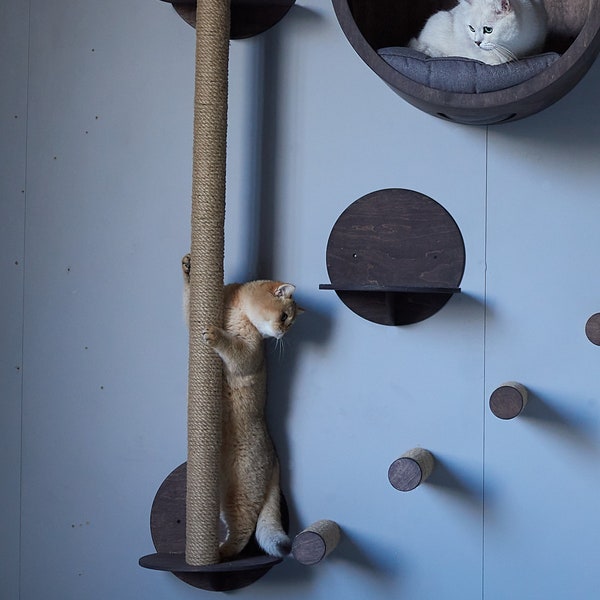 CATS SCRATCHER, cats TREE, Modern Cat Furniture, Gift for Cat Lover, Cat Gift, Cat Shelf, Cat wall Tree, Modern Wall