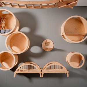 Wooden Cat Bridge, Wall Mounted Cat Bridge, Modern Cat Furniture, Stylish Cat Bridge
