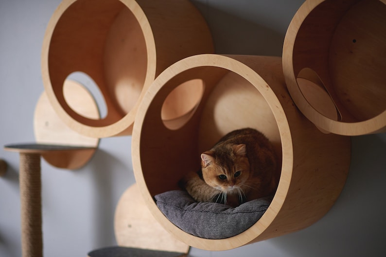 Oreiller en coton pour maison de chat, meubles modernes pour chat image 1