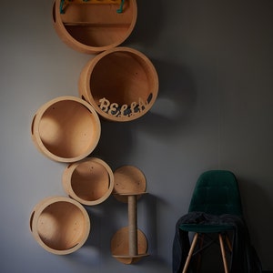 SET HOUSES for CATS, Modern Cat Furniture, Gift for Cat Lover, Cat Gift, Cat House, Cat Shelf, Cat wall Tree, Modern Wall