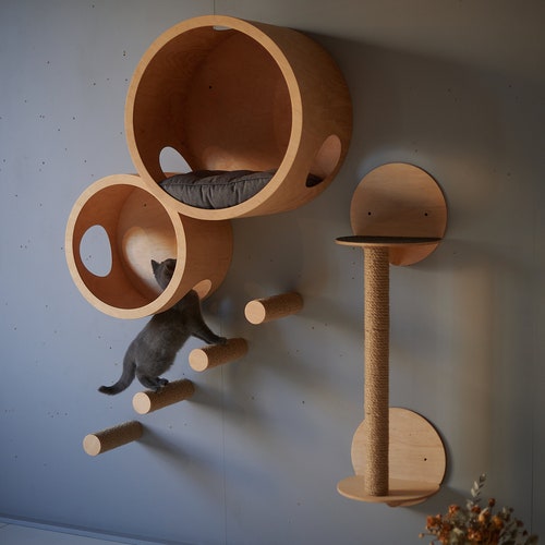 SET HOUSES for CATS Play House for Cat Modern Cat Furniture Etsy