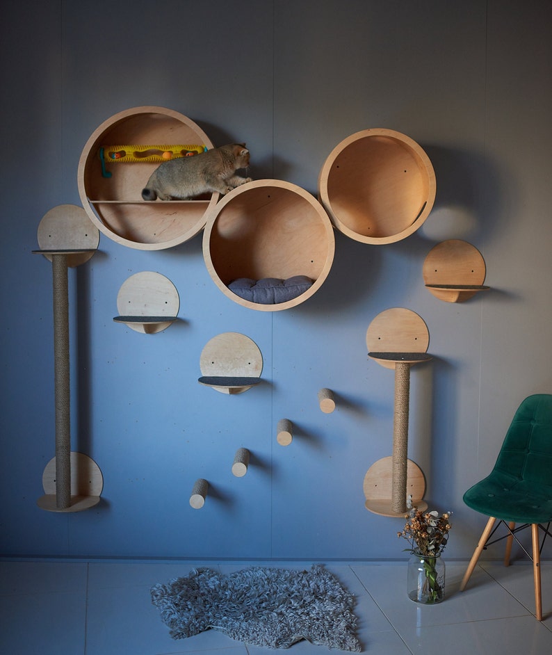 SET HOUSES for CATS Play House for Cat Modern Cat Furniture Etsy