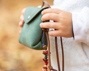 Sac en cuir pour tout-petits / Sac à main en cuir pour enfants / Pochette pour enfant