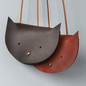 Bolso de gato para niños, bolso bandolera de cuero para niños pequeños
