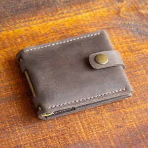 Cartera pequeña de cuero Clip para billetes grabado Cartera compacta imagen 2