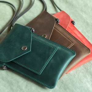 Monedero de cuero para teléfono Cartera cruzada Funda para teléfono para iPhone 15, 14, 13