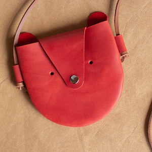 Sac en cuir pour tout-petit Ours en cuir pour enfant Teddy Bear Bag Sac à main pour enfant Pochette Bear