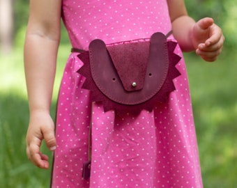 Kids fanny pack Toddler leather lion bag Child belt pouch