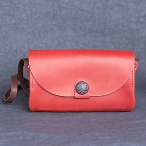 Cartera para teléfono móvil Monederos de viaje de cuero Bolso rojo pequeño