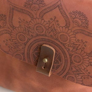 Women leather bag Mandala purse Mini crossbody bag image 3