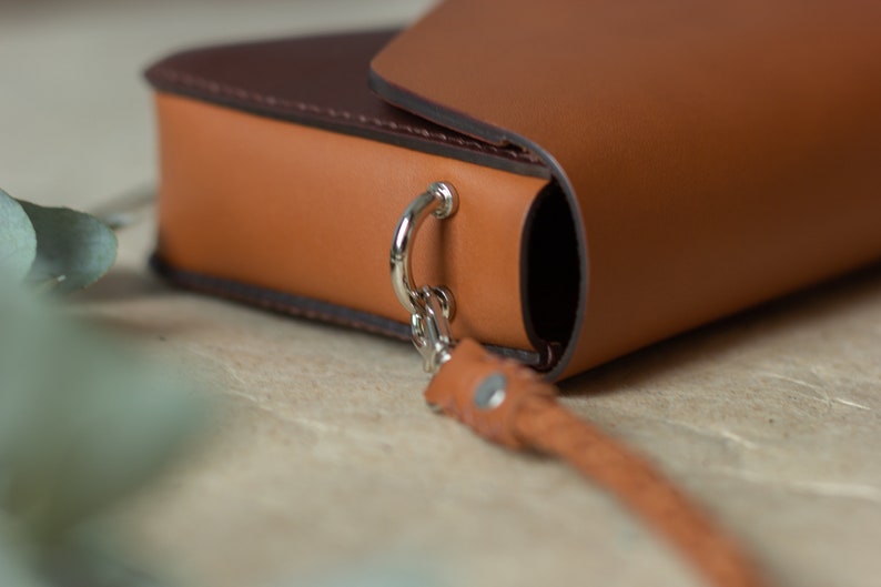 Woman's leather everyday bag Brown tan small purse image 3