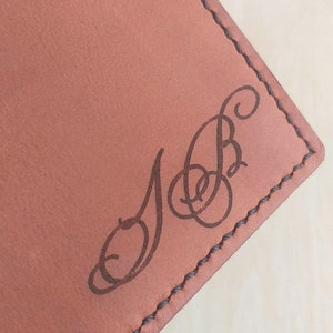 Tan long wallet Leather checkbook Slim card holder image 9