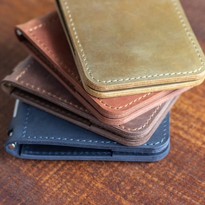 Herren schlanke Leder Geldbörse Magnet Geldhalter Kompakte Geldbörse