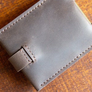 Cartera pequeña de cuero Clip para billetes grabado Cartera compacta imagen 5