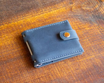 Cartera de cuero minimalista / Clip para billetes personalizado