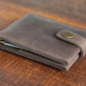 Cartera pequeña de cuero Clip para billetes grabado Cartera compacta imagen 3