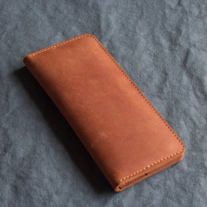 Long leather wallet Double phone case Slim wallet image 4