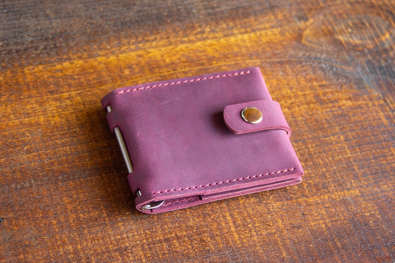 Cartera de bolsillo frontal Cartera sencilla de mujer con clip para billetes imagen 3