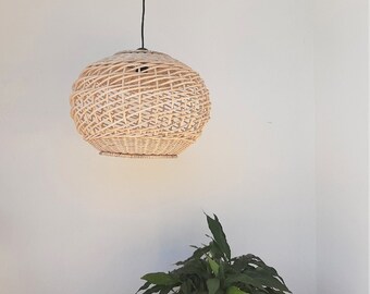 MN Large Wicker Round Lampshade Ceiling Handmade Unique Lightshade Décor Gift 