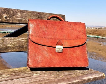 Messenger Bag / Leather Briefcase / Genuine Leather / Leather Bag / Leather Handbag / Birthday Gift / Vintage Bag / Classic Leather Bag