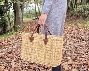 Natural Straw Handbag / Straw Bag / Straw Tote Bag / Market Basket / Beach Tote Bag / Bohemian Bag / Summer Bag / Straw Beach Bag / Gift Bag
