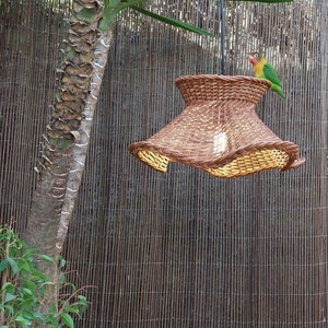 Wicker Lamp shade / Chandelier / Wicker Lighting / Handmade Lamp Shade / Pendant Lamp / Farmhouse Outdoor Lampshade / Chandelier Rustic